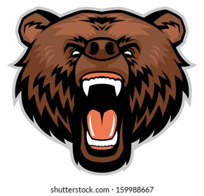 angry brown bear head