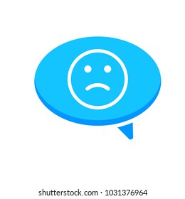 Angry bubble chat dialogue face message sad icon. Vector illustration