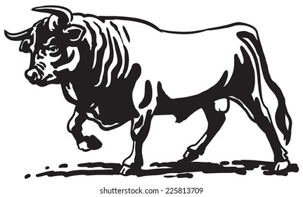 Angry Bull Stock Vector (Royalty Free) 225813709 | Shutterstock