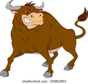 angry bull cartoon