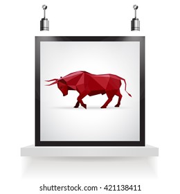 angry bull with Frame background