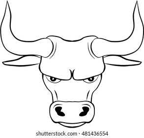 Angry bull head
