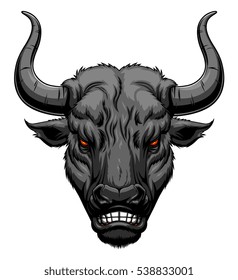 Angry bull head