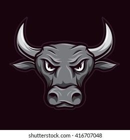 Angry bull head  - isolated