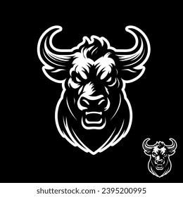 Angry bull head, isolated graphic design vector.