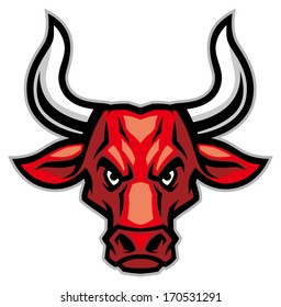 angry bull head mascot