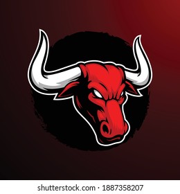 A angry bull head mascot graphic