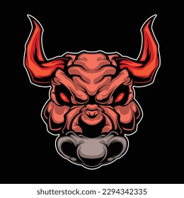 angry bull head vector for commercial use