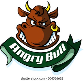 Angry Bull head - Vector illustration