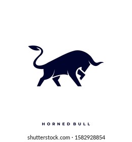 Angry Bull Illustration Vector Template. Suitable for Creative Industry, Multimedia, entertainment, Educations, Shop, and any related business