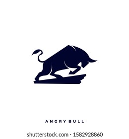 Angry Bull Illustration Vector Template. Suitable for Creative Industry, Multimedia, entertainment, Educations, Shop, and any related business