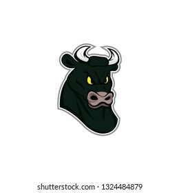 angry bull isolated vector icon on a white background