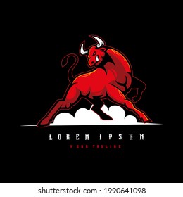 Angry Bull logo design illustration vector