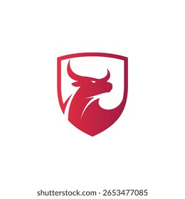 Angry bull logo icon flat vector design