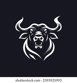 Angry Bull Logo. Minimalistic Bull logo 