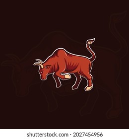 Angry Bull Logo Template, Vector Illustration