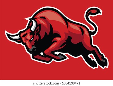 angry bull mascot 