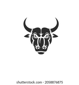 wütende Bullen-Maskottensymbol, Vektorgrafik-Design-Vorlage