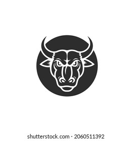 angry bull mascot icon vector illustration design template