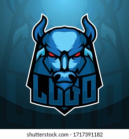 Angry bull mascot logo design vector