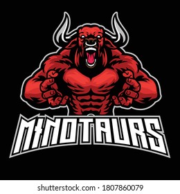 angry bull minotaur e-sport mascot
