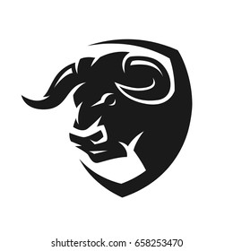 Angry Bull, Monochrome Logo.