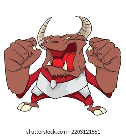 Angry Bull Monster Vector Illustration