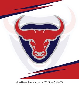 Angry Bull Ox Shield Gym Sports Mascot Logo