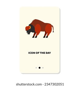 Angry bull from savanna flat vector icon. Cartoon African animal from wild nature isolated vector illustration. Safari, wildlife, nature, zoo concept for web design and apps