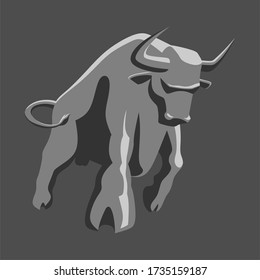 angry bull stylized for logo, print or tattoo
