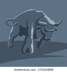 angry bull stylized for logo, print or tattoo