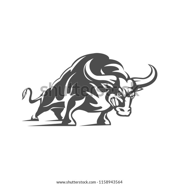 Angry Bull Vector Stock Vector (Royalty Free) 1158943564