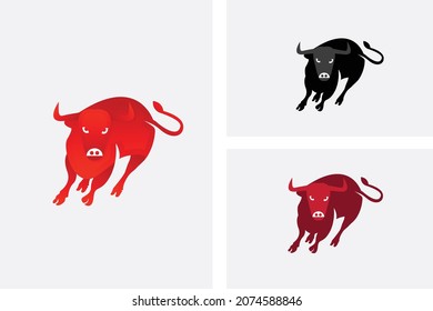 Angry Bull Vector logo design, Bull modern logo design vector