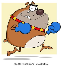 Angry Bulldog Boxer.Vector Illustration