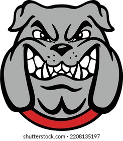 Angry Bulldog Face Head Clipart - Vector Illustration