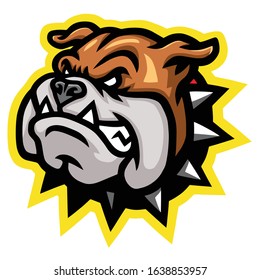 Angry Bulldog Head Esports Sports Mascot Logo Design Template