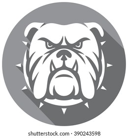 angry bulldog head flat icon