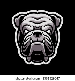 angry bulldog head for sport and esport gaming mascot logo