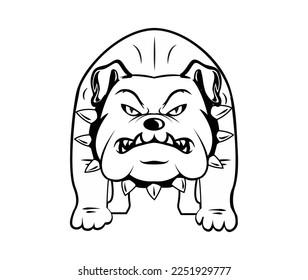 DISEÑO DE VECTOR DE ILUSTRACIÓN DE BULLDOG ENFADADO