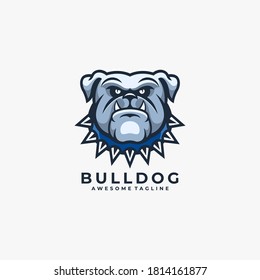 Angry Bulldog Illustration Vector Logo.