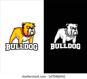 Angry bulldog logo vector, yellow bulldog vector