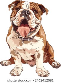 Angry bulldog mascot cartoon character vector illustration