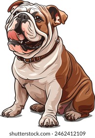 Angry bulldog mascot cartoon character vector illustration