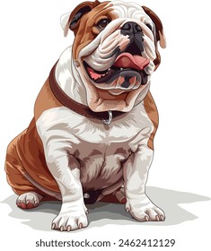 Angry bulldog mascot dibujos animados personaje Ilustración vectorial