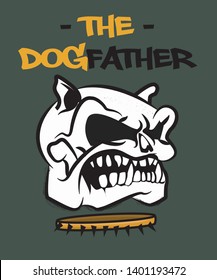 Angry bulldog vector design with text - vector 