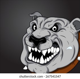 Angry Bulldog Vector Face