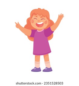 Angry Bullying Girl Character Point Finger with Face Grimace Teasing Somebody Vector Illustration