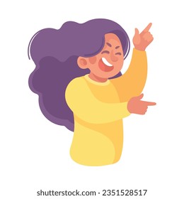 Angry Bullying Girl Character Point Finger with Face Grimace Teasing Somebody Vector Illustration