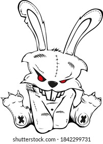 Angry bunny digital design