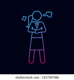 Angry business lady nolan icon. Simple thin line, outline vector of businesswoman feeling and emonations icons for ui and ux, website or mobile application